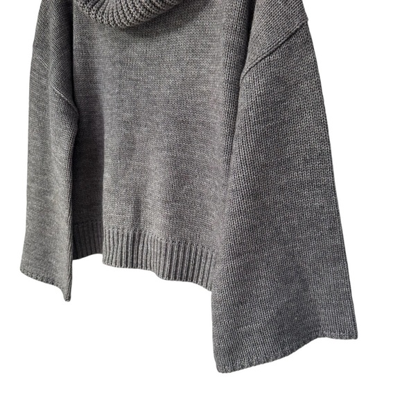 J.ING Chunky Heavy Knit Gray Cowl Neck Sweater, M/L - Picture 2 of 9